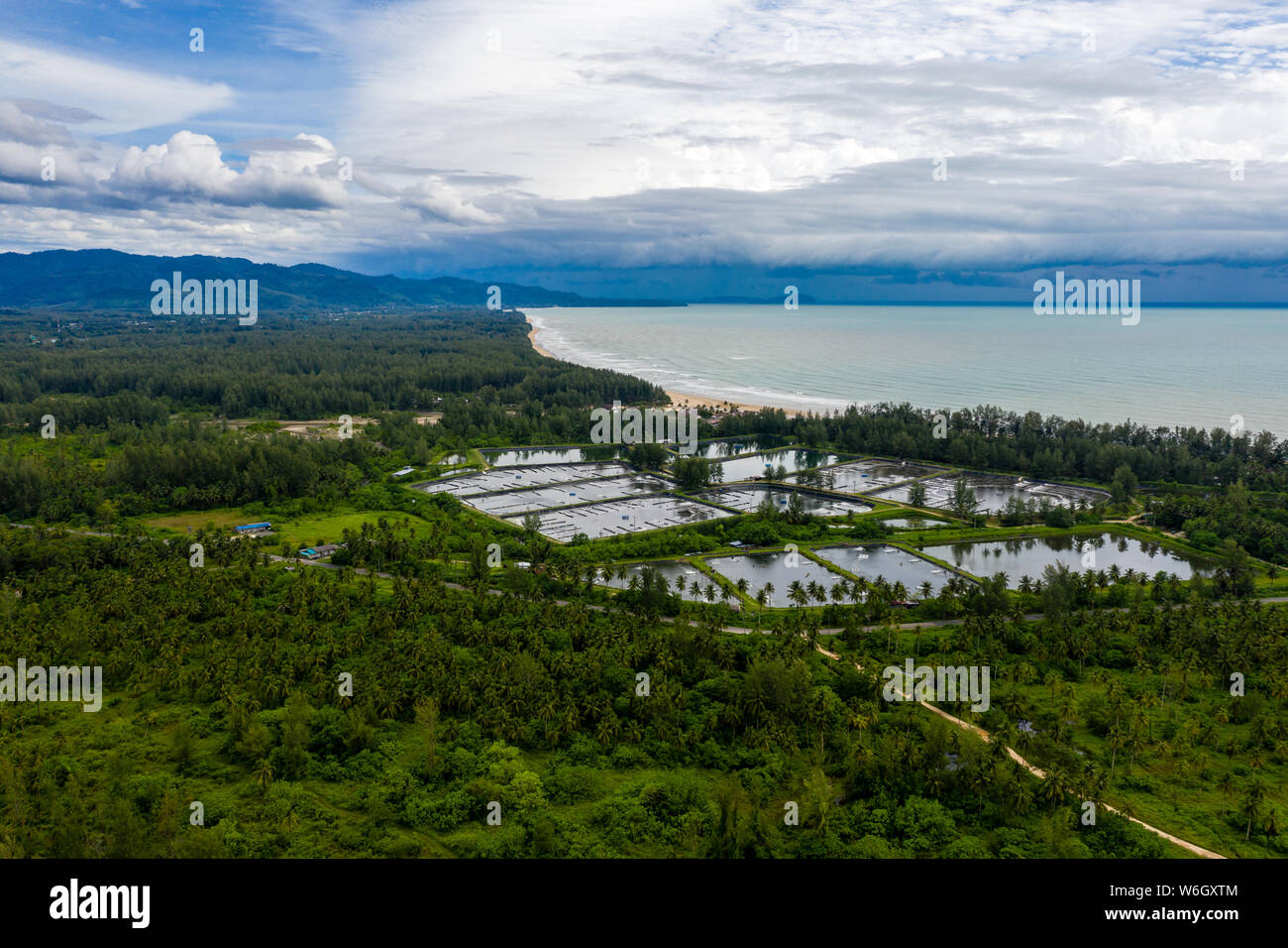 Vista aerea rurale della Thailandia (Khao Lak, Phang Nga) Foto Stock