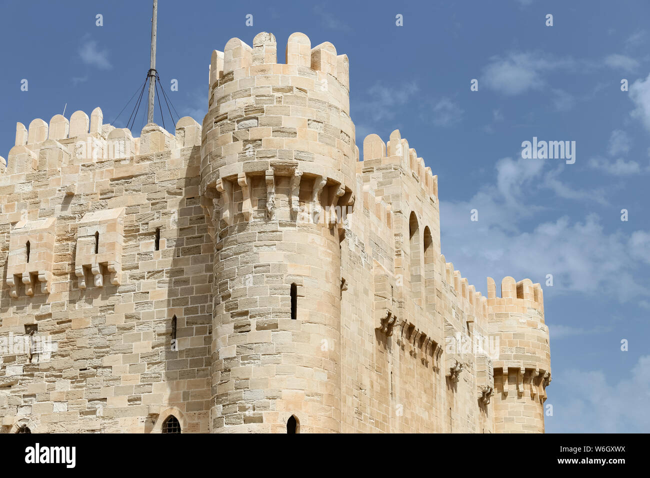 Cittadella di Qaitbay nella città di Alessandria, Egitto Foto Stock