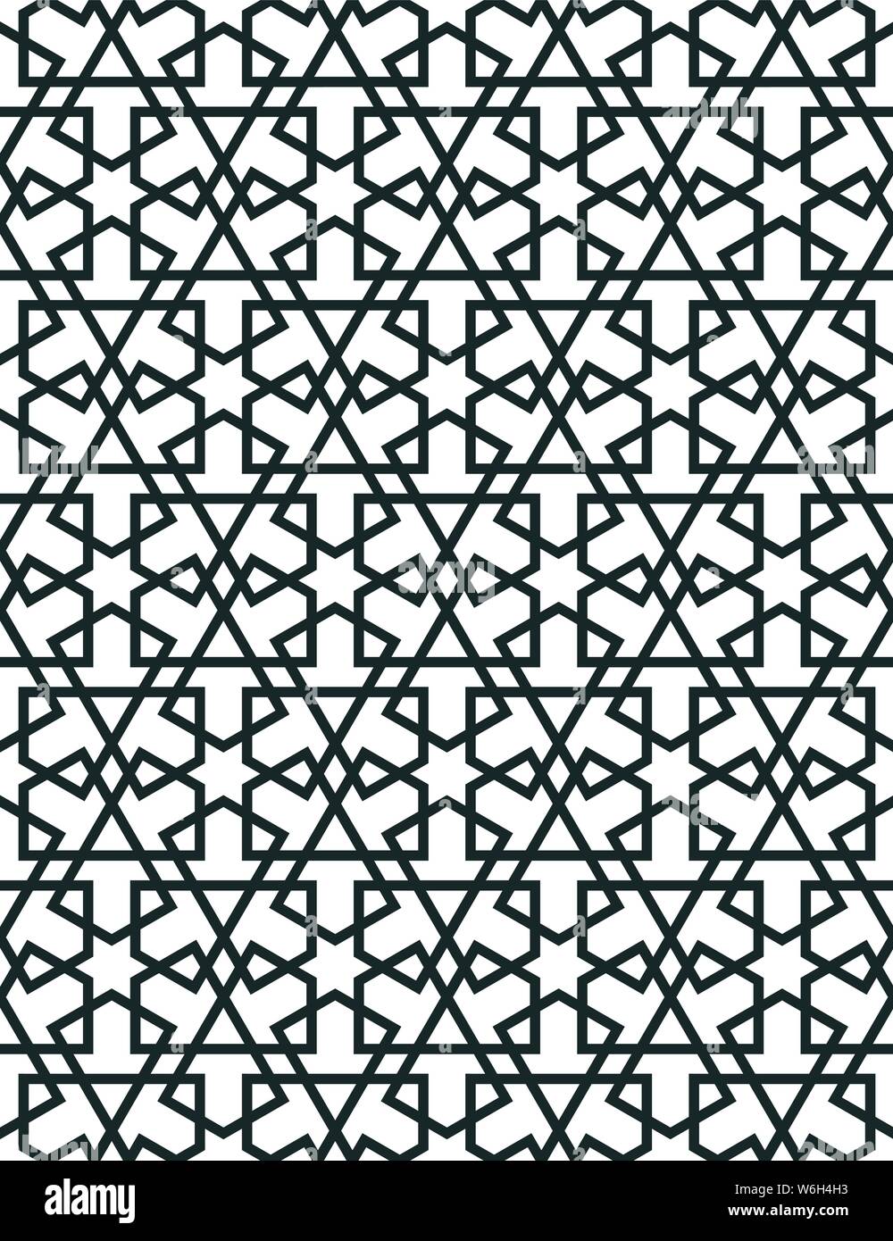 Modello islamico. Vettore senza giunture reticolo geometrico sfondo in stile arabo. Linea etnica modello islamico. Illustrazione Vettoriale