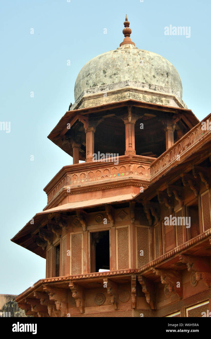 Jahangiri Mahal, palazzo di Jahangir, al Forte di Agra, India, Asia, Patrimonio Mondiale dell UNESCO Foto Stock