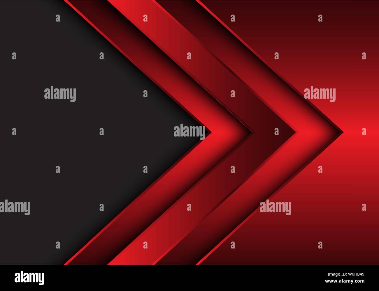 Abstract metallico rosso nella direzione della freccia con il grigio blank space design moderno sfondo futuristico illustrazione vettoriale. Illustrazione Vettoriale