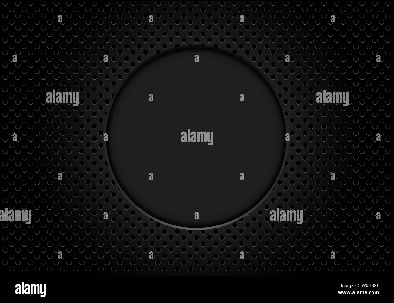Abstract grigio scuro cerchio dello spazio vuoto sulla maglia metallica pattern design moderno sfondo futuristico illustrazione vettoriale. Illustrazione Vettoriale