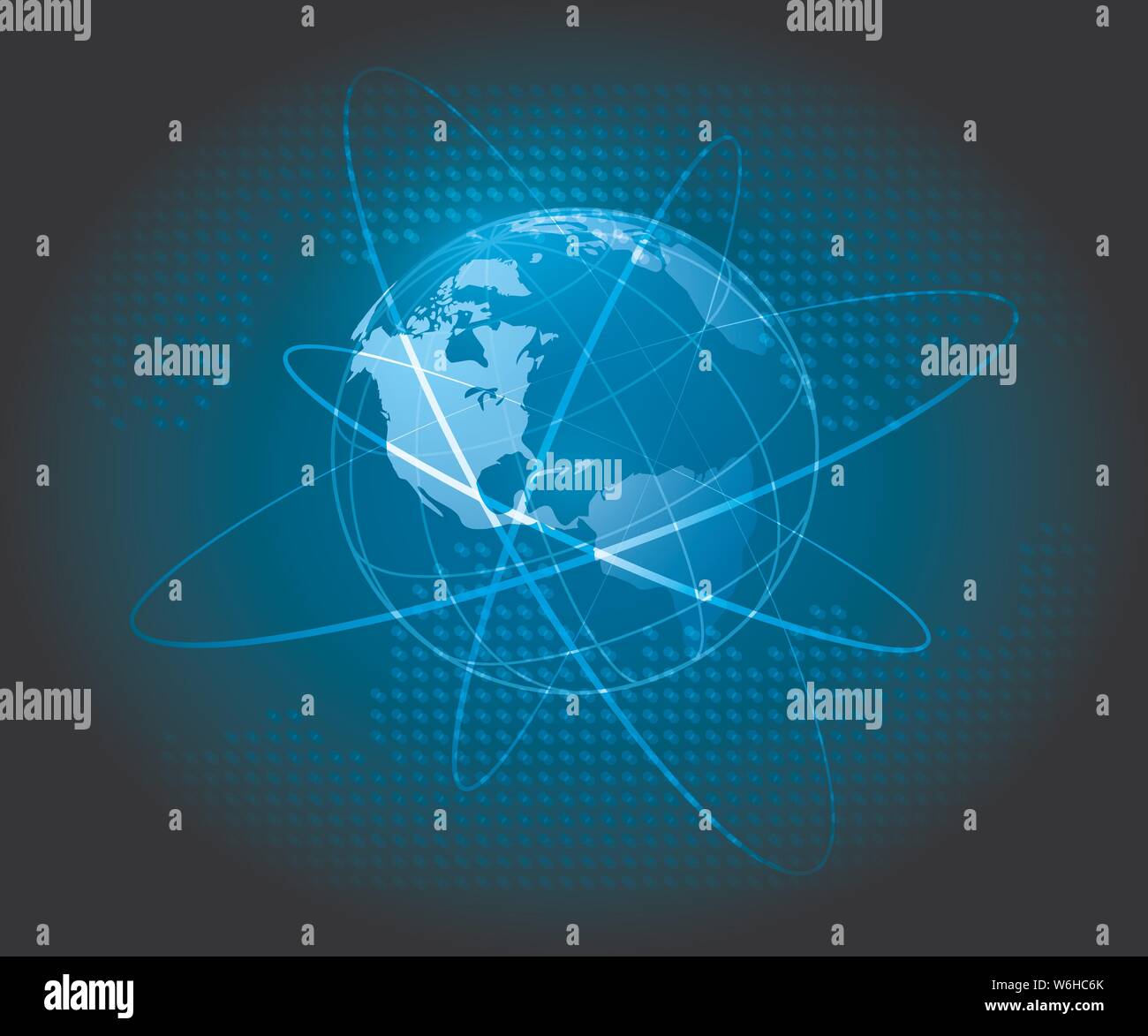 Globo terrestre in movimento. Global network connection futuristico concetto o la tecnologia sfondo . Illustrazione Vettoriale Illustrazione Vettoriale