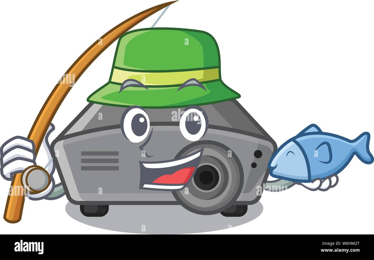 Proiettore di pesca in una forma cartoon Illustrazione Vettoriale