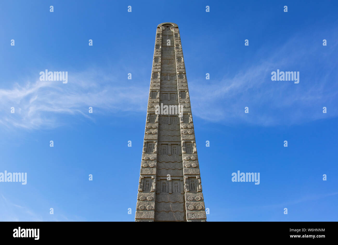 Stele di Aksum o Stela due, Central Stelae Park; Axum, Tigray Regione, Etiopia Foto Stock