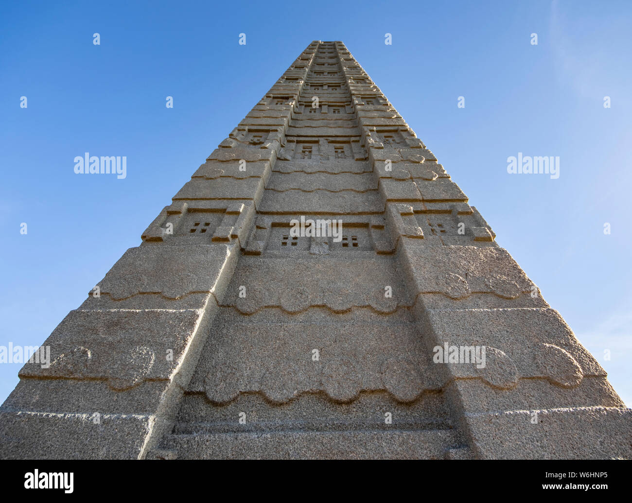 Stele di Aksum o Stela due, Central Stelae Park; Axum, Tigray Regione, Etiopia Foto Stock