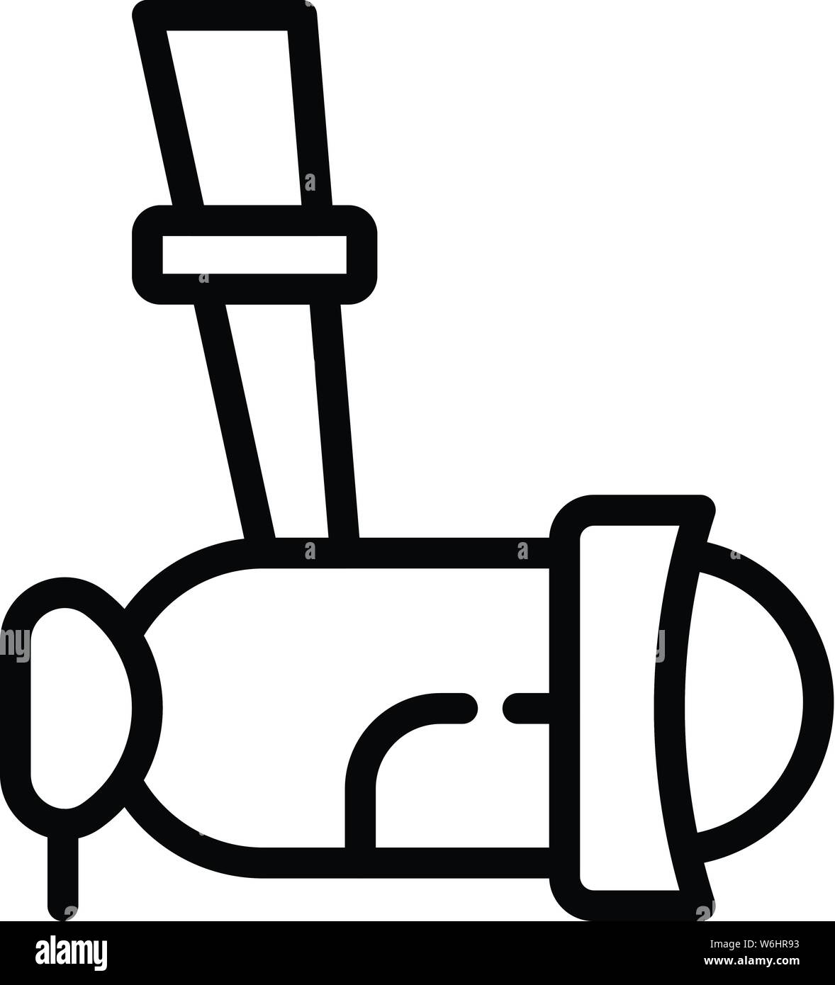 Fotocamera Subacquea icona, stile contorno Illustrazione Vettoriale