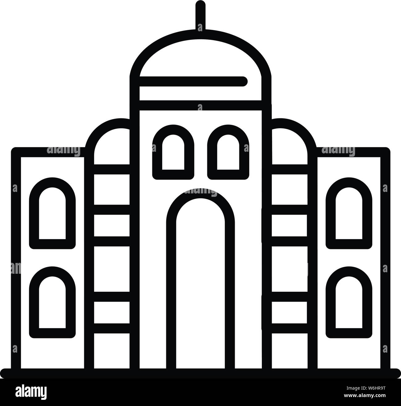 Tempio islamico di icona di stile di contorno Illustrazione Vettoriale