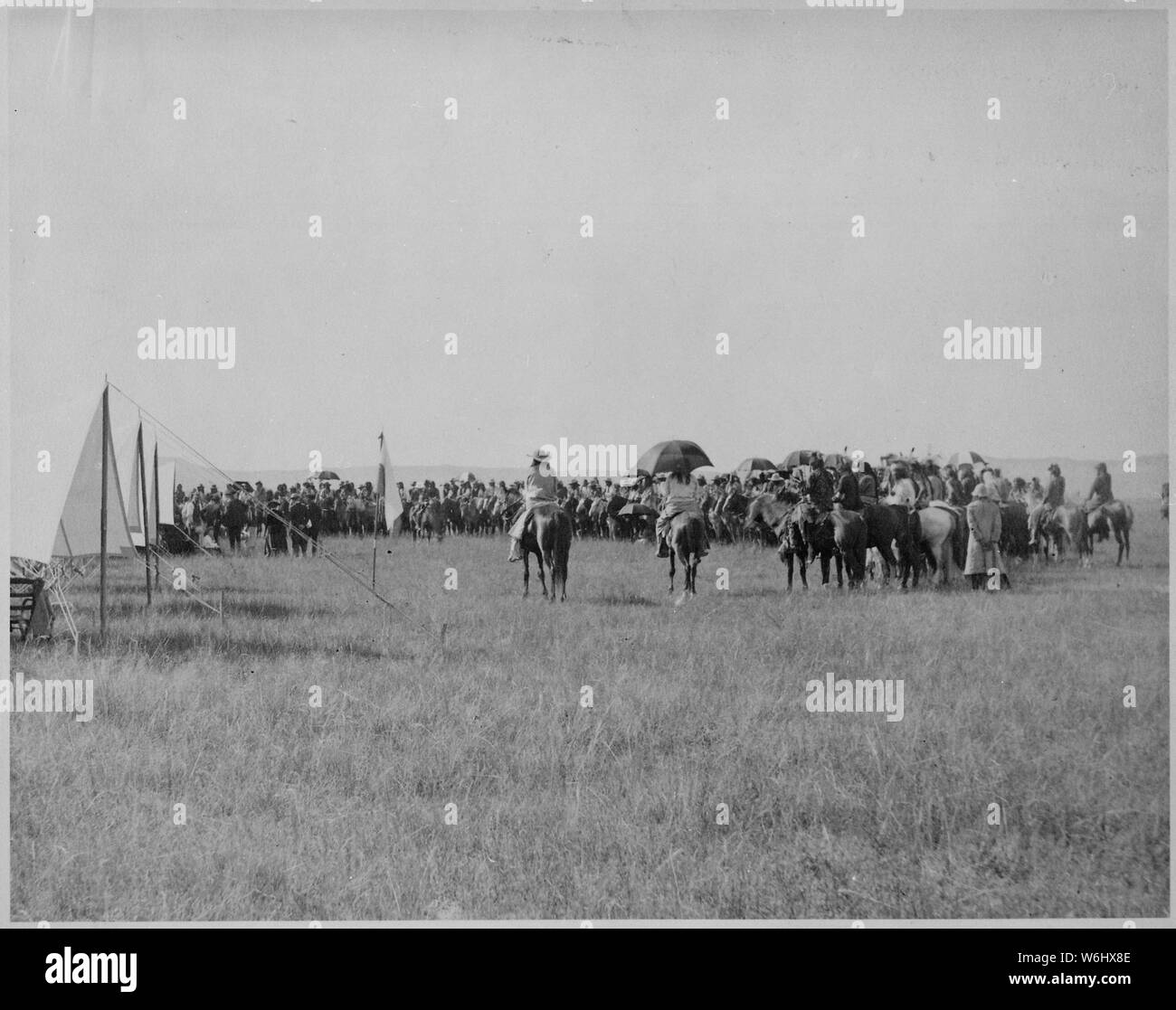 Ricezione indiano del Presidente Chester A. Arthur a Fort Washakie, Wyo. Terr.,1883 Foto Stock