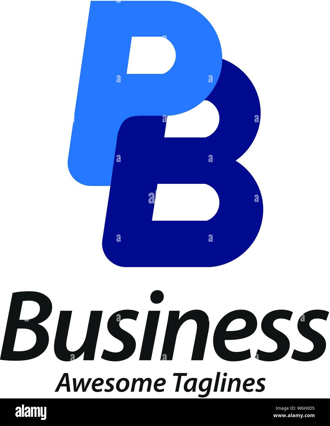 Creative strong bold lettera iniziale pb Logo Design illustrazione vettoriale Illustrazione Vettoriale