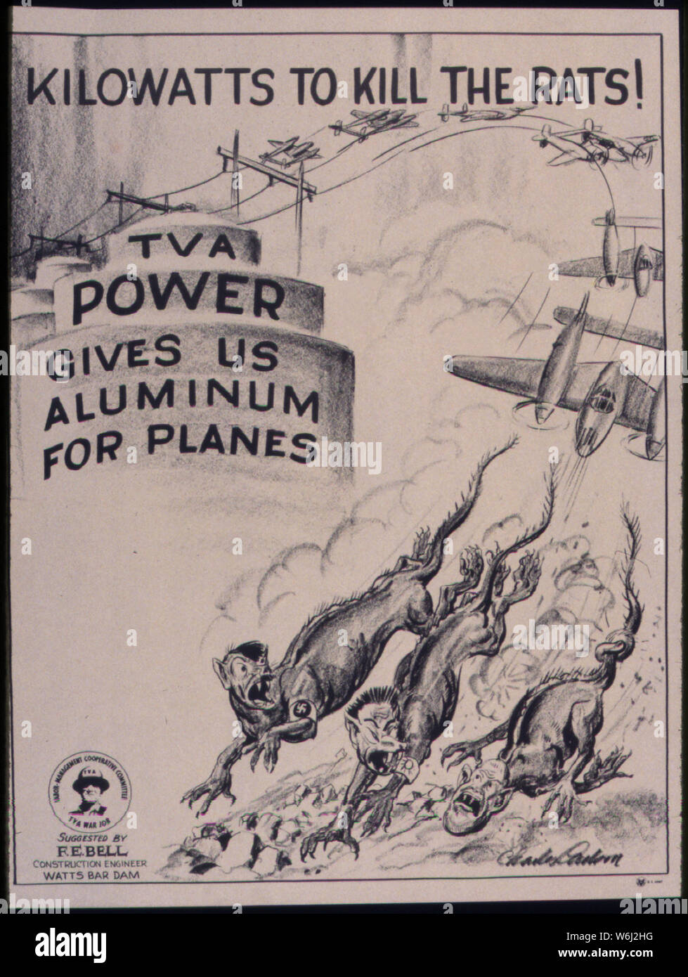 Kilowatt per uccidere i ratti. Potenza TVA ci dà alluminio per aerei. Foto Stock