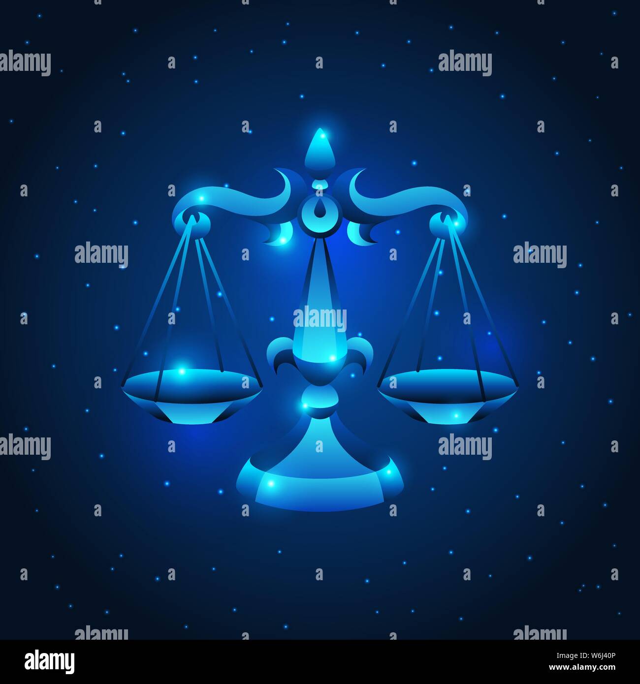 Bilancia segno zodiacale, blue star oroscopo simbolo. Stilizzata  illustrazione astrologici Immagine e Vettoriale - Alamy