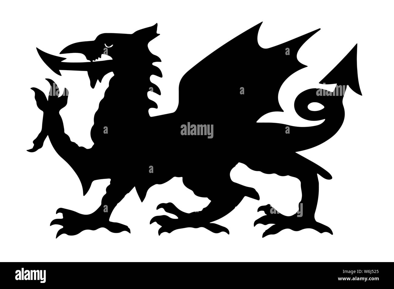 Il Welsh Black Dragon illustrazione vettoriale EPS 10 . Illustrazione Vettoriale