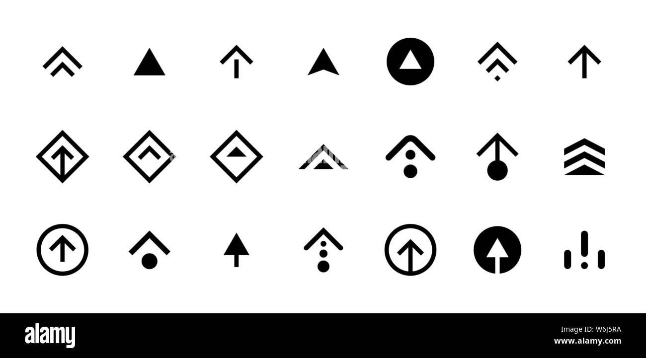 Scorrere verso l'alto l'icona del pulsante storia impostata. Applicazione e social network freccia di scorrimento pittogramma per la moda blogger storie di design. Vettore piatto moderno nero stile blog storia illustrazione Illustrazione Vettoriale