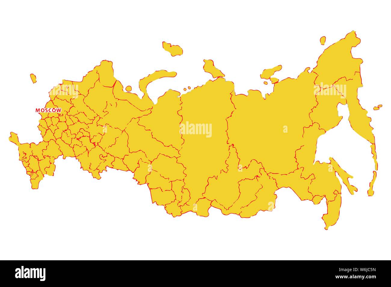 Mappa di Russia. Federazione russa mappa vettoriale. Illustrazione Vettoriale eps 10 Illustrazione Vettoriale