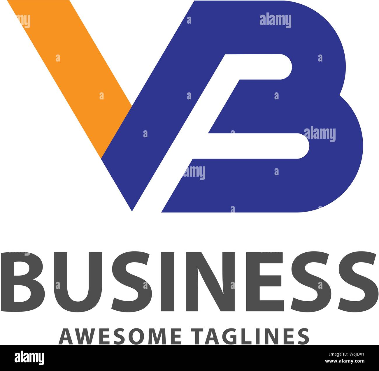 Creative forte lettera iniziale vb logo concetto vettoriale Illustrazione Vettoriale