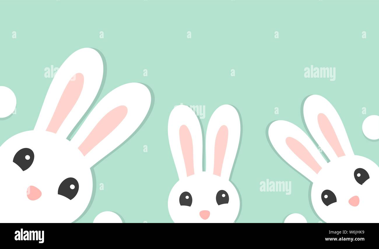 La famiglia di tre graziosi conigli bianchi, Pasqua biglietto di auguri. Illustrazione Vettoriale. Illustrazione Vettoriale