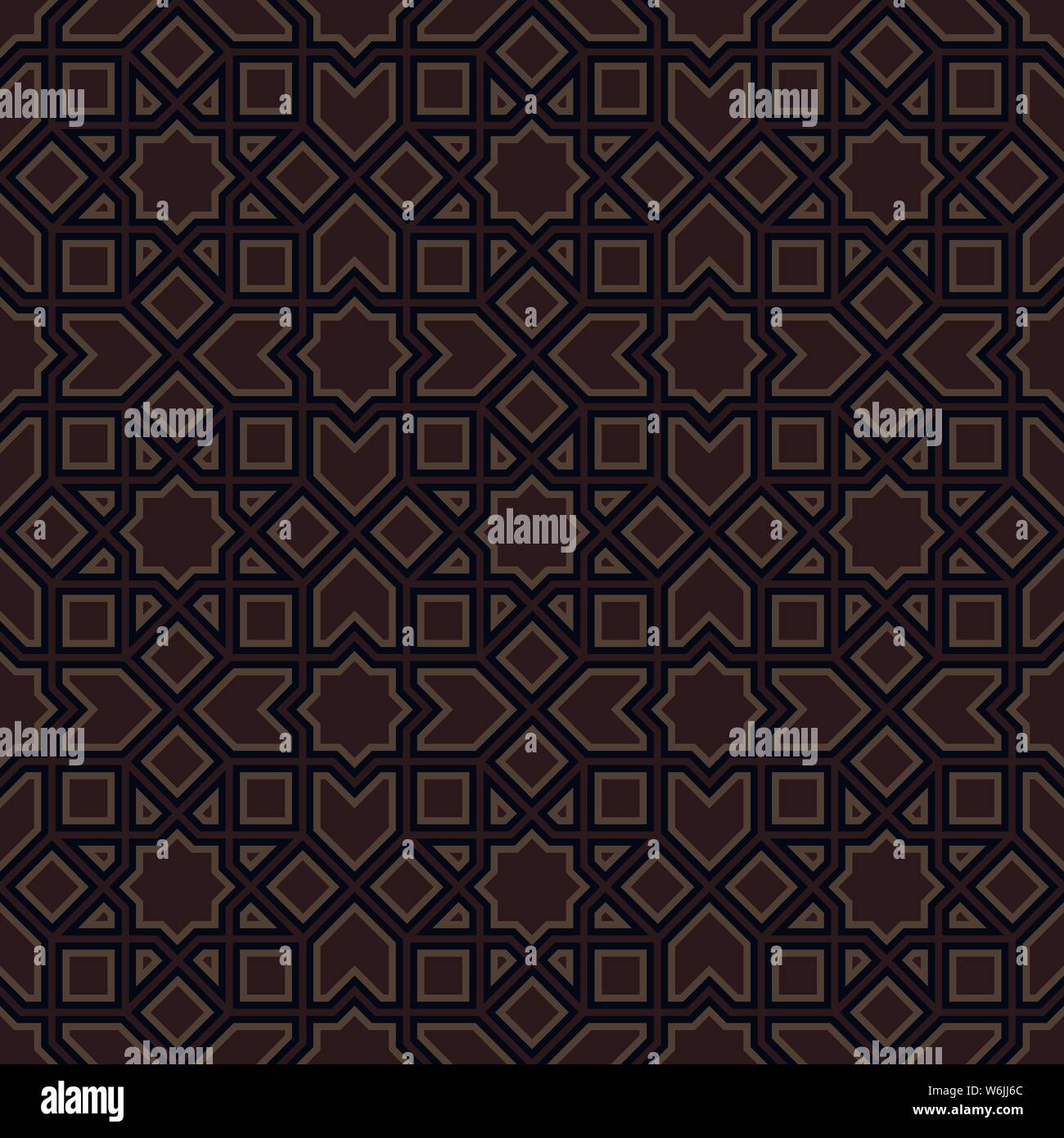 Sfondo con seamless pattern in stile islamico. Orientale ornamento geometrico. Arabo seamless pattern. Illustrazione Vettoriale