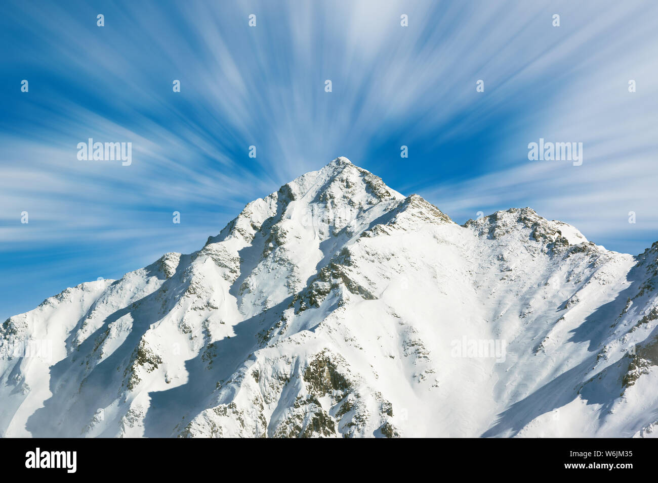 La gamma della montagna Hotaka paesaggio di montagna a shinhotaka, Giappone Alpi in inverno Foto Stock