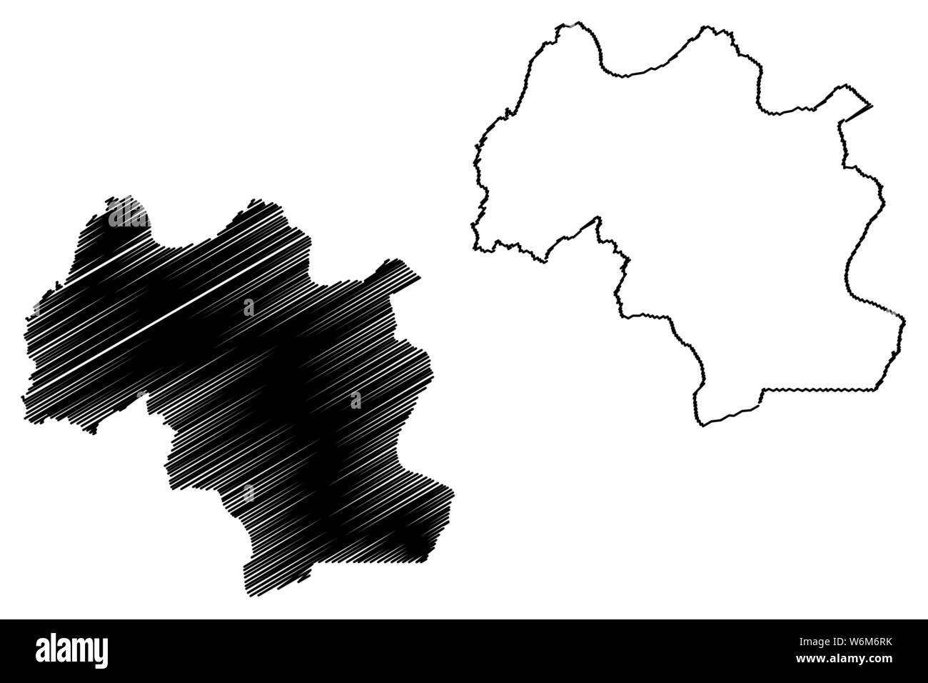 Mamou Regione (suddivisioni della Guinea, Guinea Conakry, Guinea Francese) mappa illustrazione vettoriale, scribble schizzo Mamou mappa Illustrazione Vettoriale