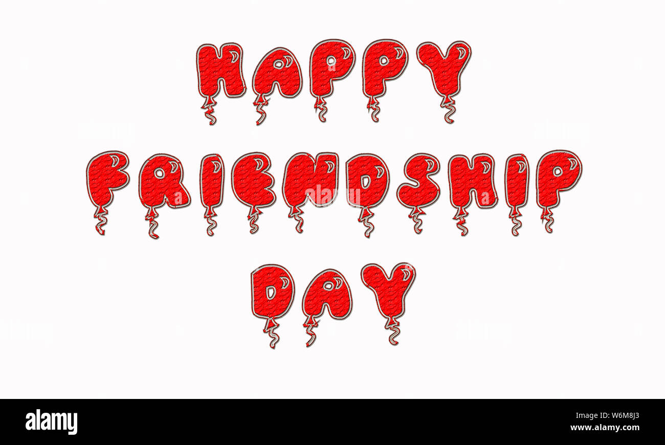 Felice amicizia giorno greeting card testo evento speciale celebrazione. Foto Stock