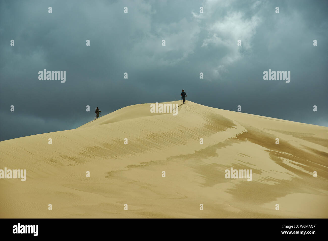Passeggiate turistiche alle dune al deserto dei Gobi, Mongol Els. Foto Stock
