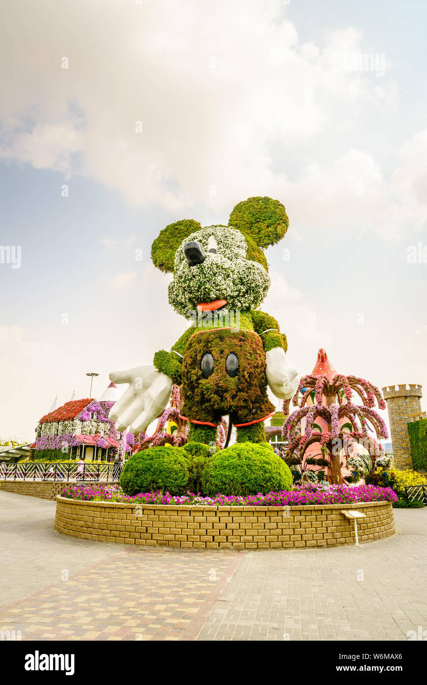 Dubai, UAE, Dicembre 22, 2018: miracolo giardino in Dubai, UAE con tema di Disney nell'inverno del 2018 Foto Stock