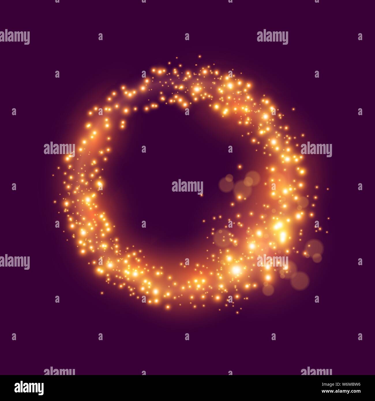 Un loop di incandescente particelle di spumanti. Illustrazione Vettoriale. Illustrazione Vettoriale