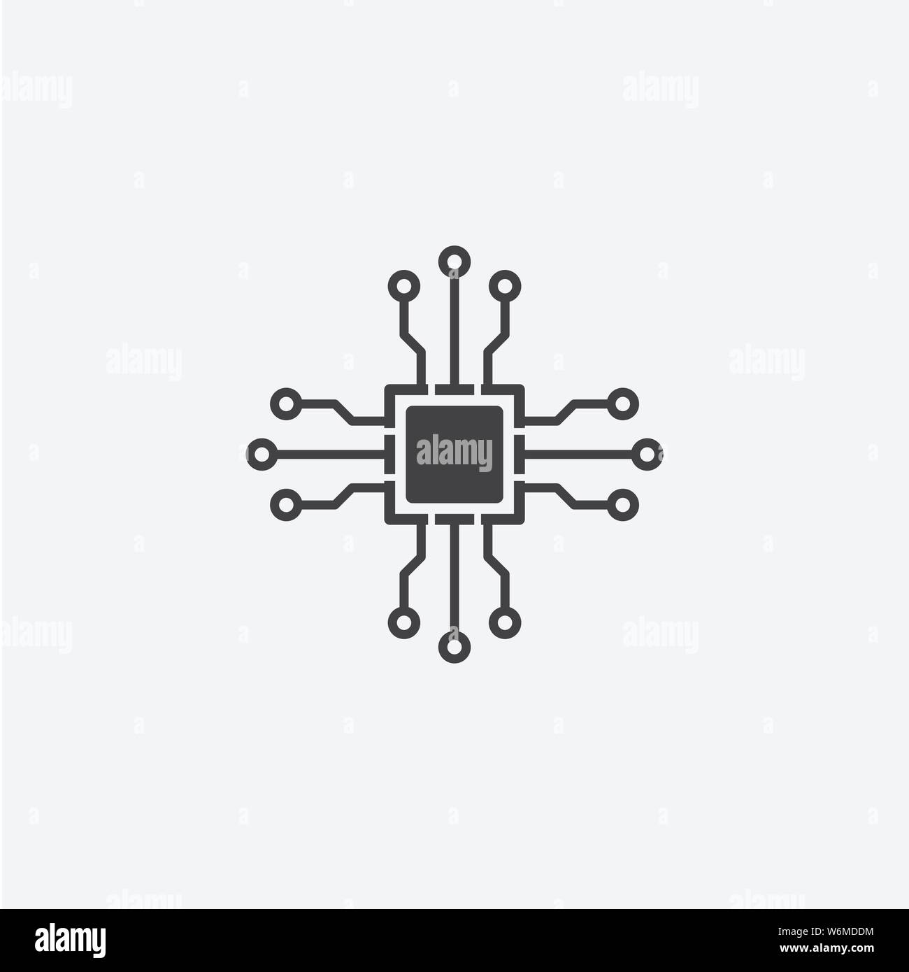 Icona del glifo del chipset. Design in stile monocromatico elemento semplice. Icona del chipset a colori nero per il Web e i dispositivi mobili. Raccolta di computer Illustrazione Vettoriale