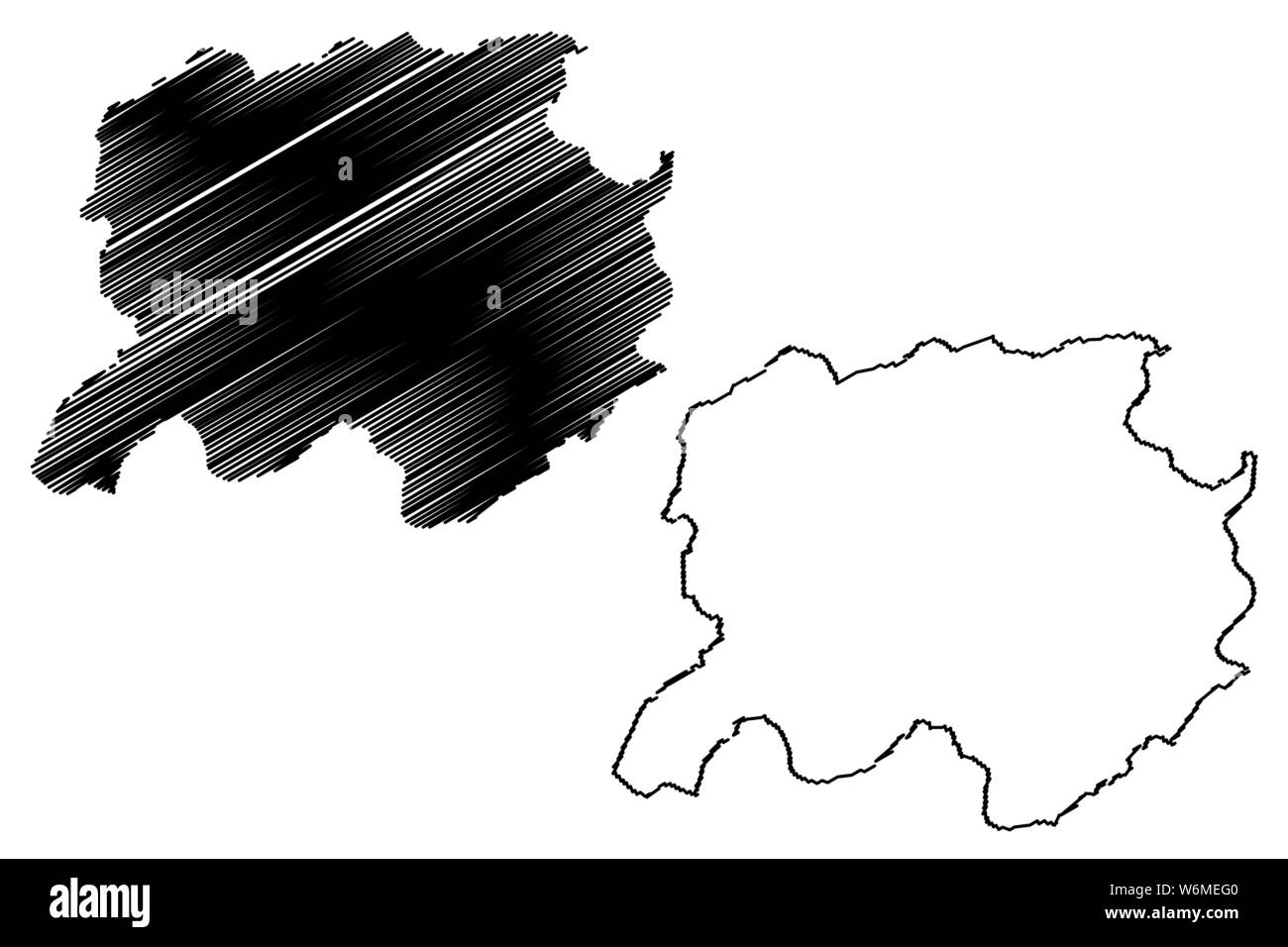Regione di Labe (suddivisioni della Guinea, Guinea Conakry, Guinea Francese) mappa illustrazione vettoriale, scribble schizzo Labe mappa Illustrazione Vettoriale