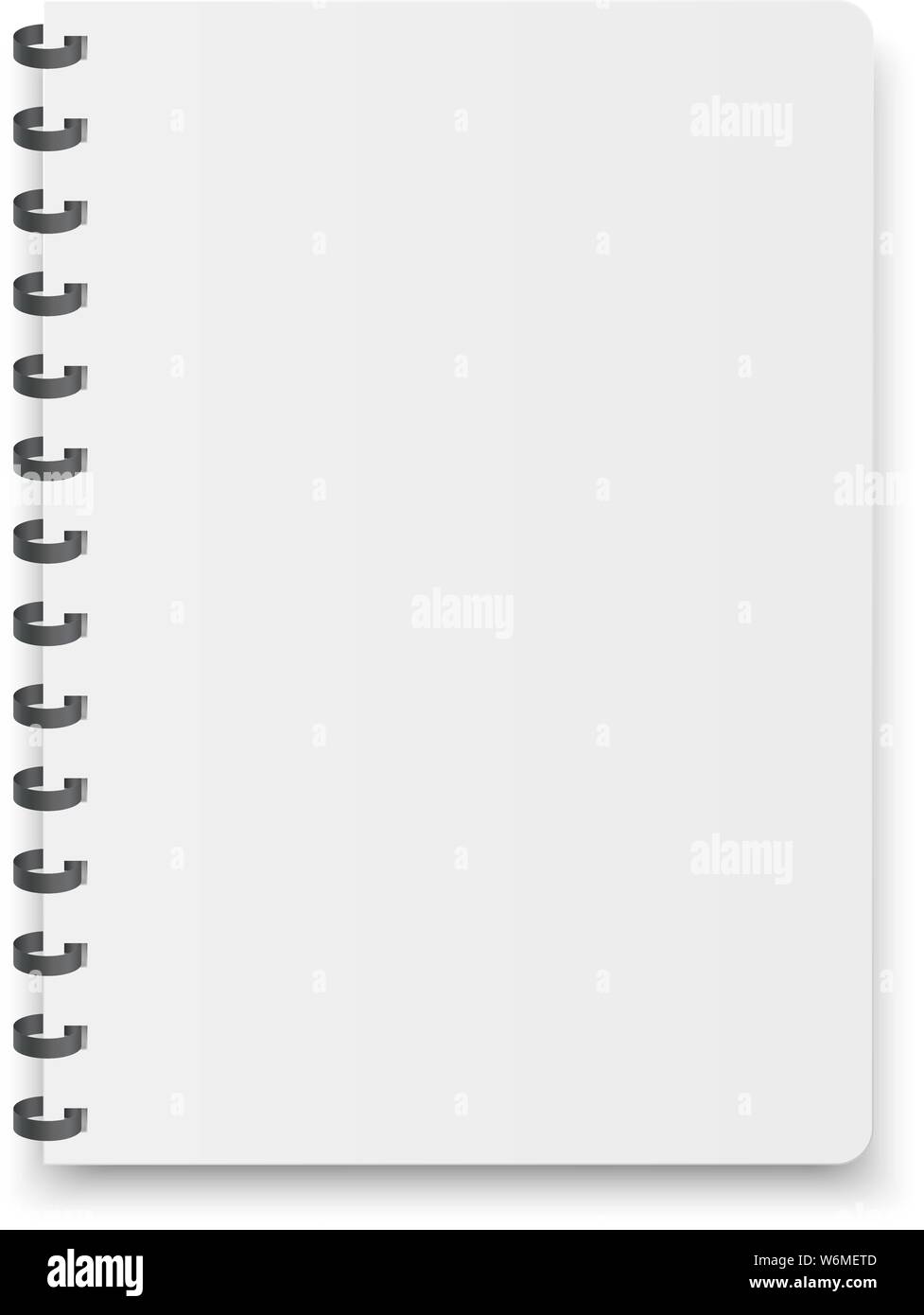 Mock up del organizzatore o diario isolato. A4. Blank notebook, copybook, menu con spirale metallica. Illustrazione Vettoriale