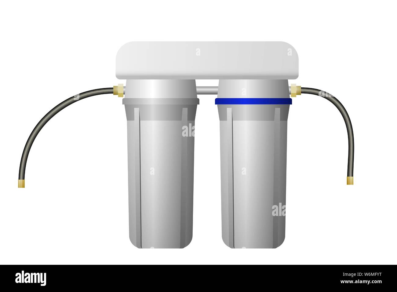 Filtro per la purificazione dell'acqua. Due blocchi. Illustrazione Vettoriale. Attrezzatura di trattamento. Illustrazione Vettoriale