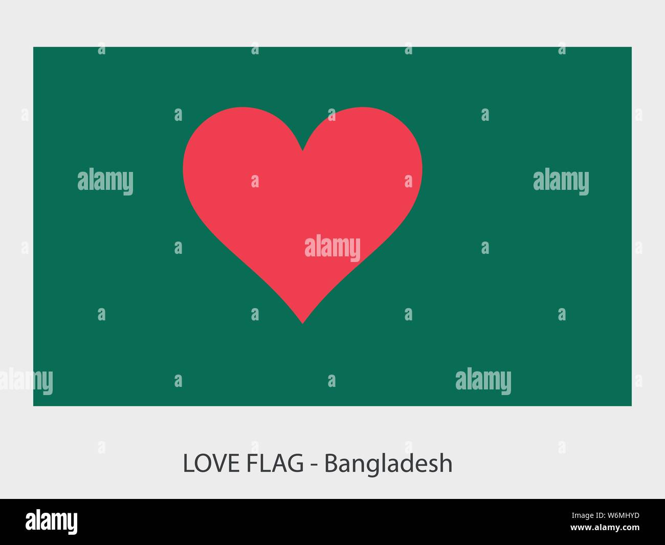 Io amo il Bangladesh, il vettore indicatore con cuore segno che simboleggia l'amore per questo paese Illustrazione Vettoriale