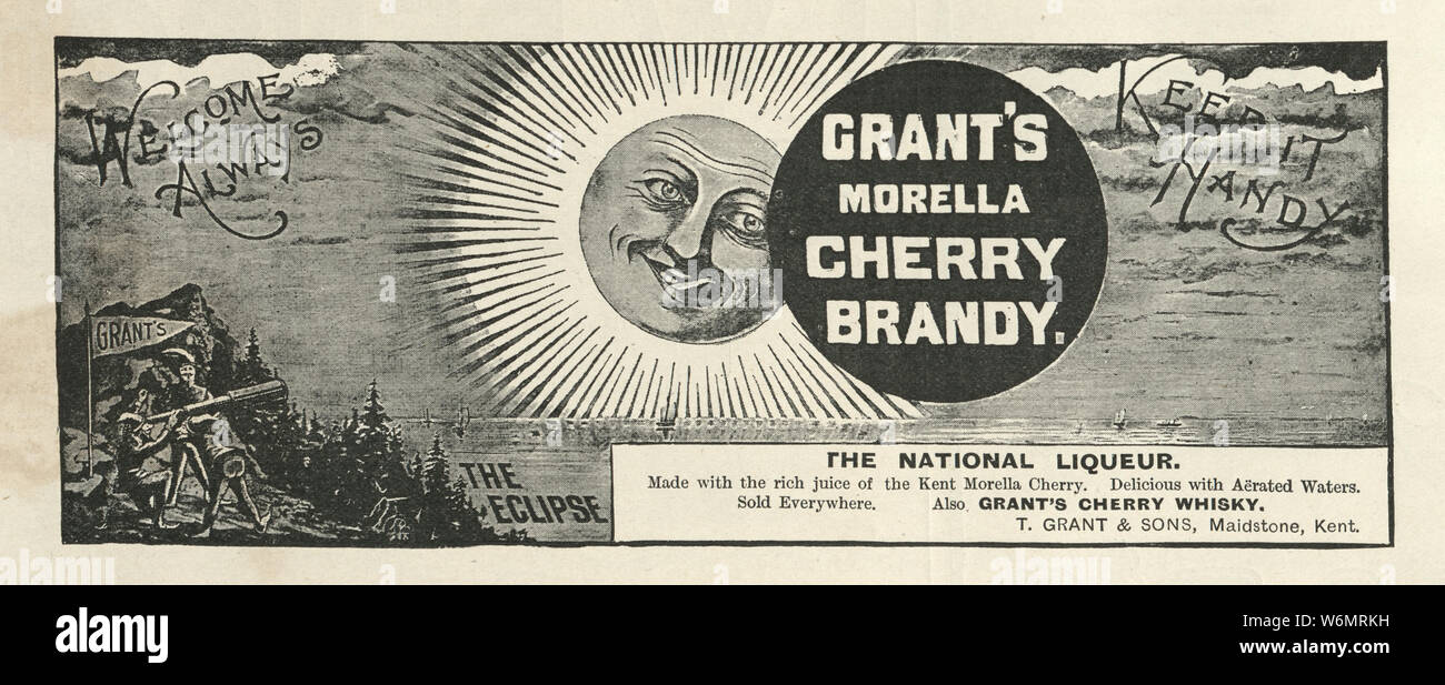 Edwardian annuncio per concessione di Morella cherry brandy, 1902 Foto Stock