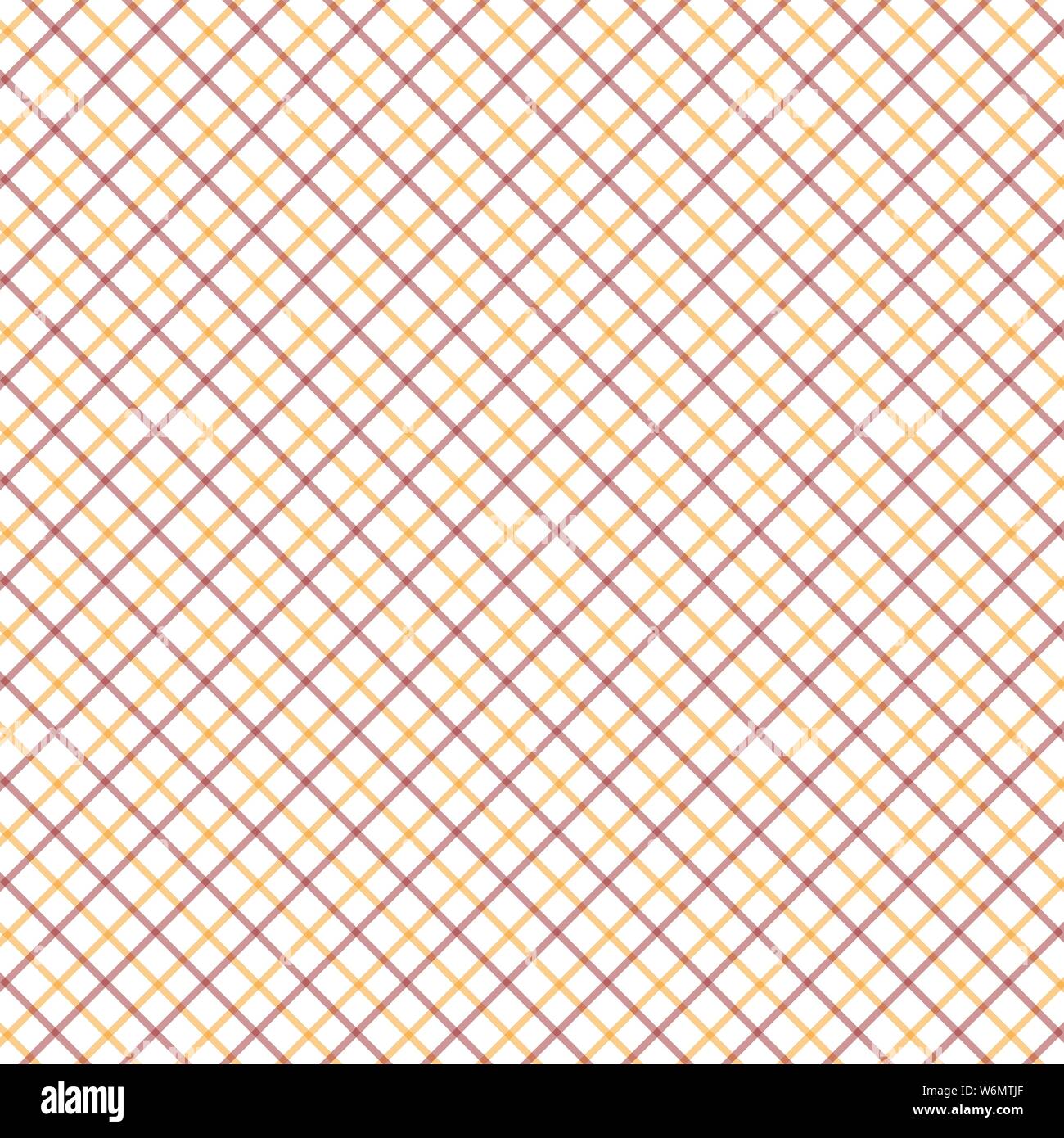 Rosso e arancio Tattersall Check Pattern. Gli uomini shirt moda tessuto tessile. Piastrella di ripetizione Plaid Pattern. Illustrazione Vettoriale