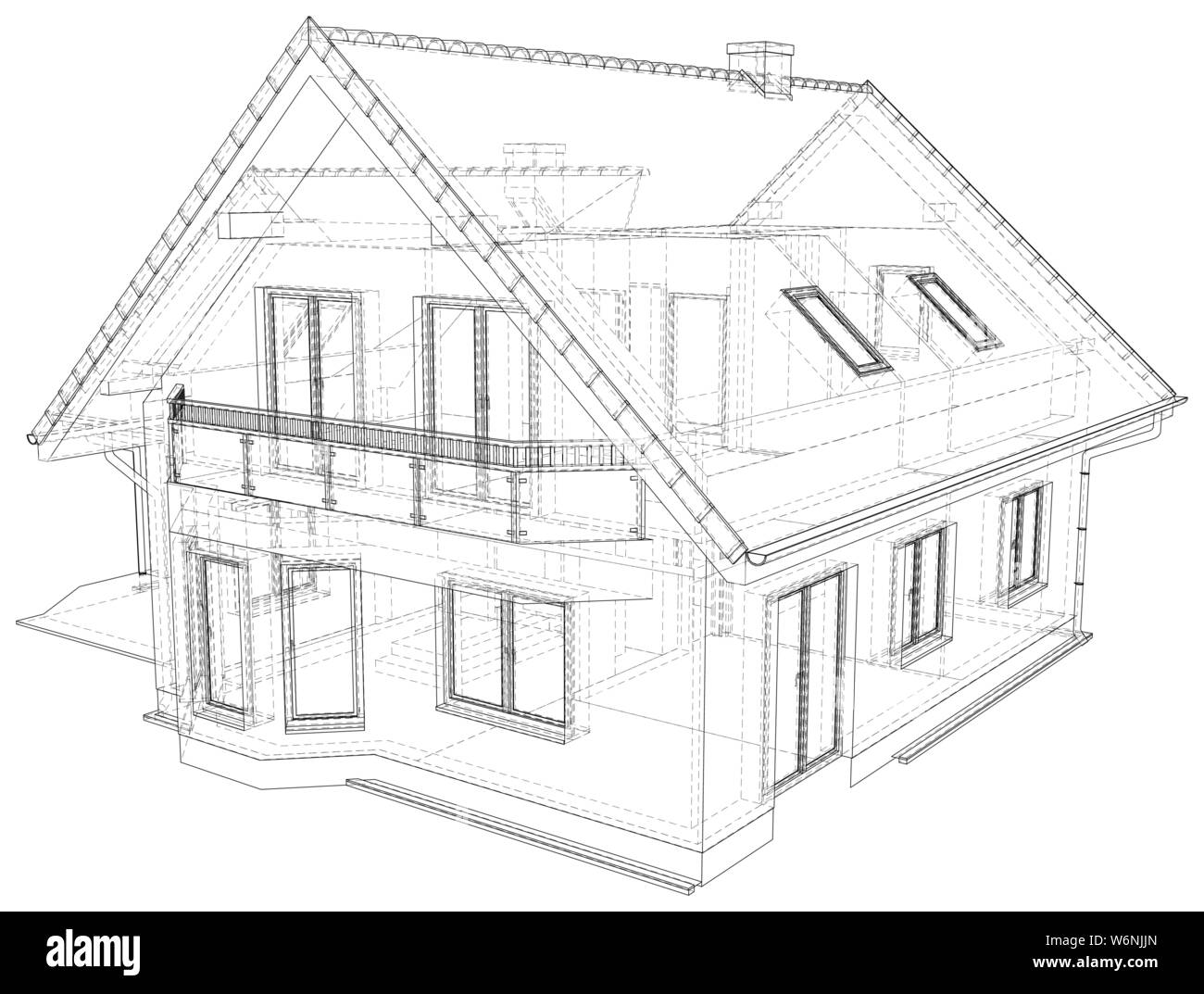 Disegno vettoriale casa sullo sfondo bianco. EPS 10 Illustrazione Vettoriale