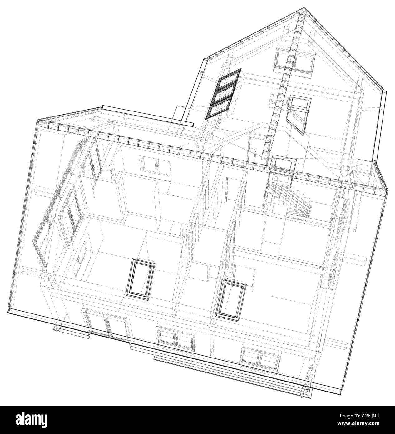 Disegno vettoriale casa sullo sfondo bianco. EPS 10 Illustrazione Vettoriale