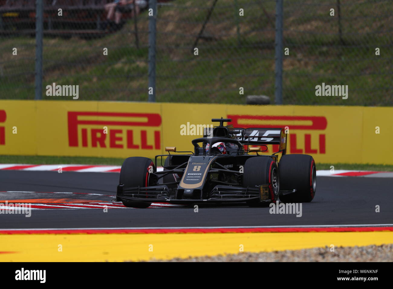 Budapest Budapest.02Aug, 2019. #08 Romain Grosjean, Haas Team di F1. GP di Ungheria, Budapest 2-4 agosto 2019 Credit: Indipendente Agenzia fotografica/Alamy Live News Foto Stock