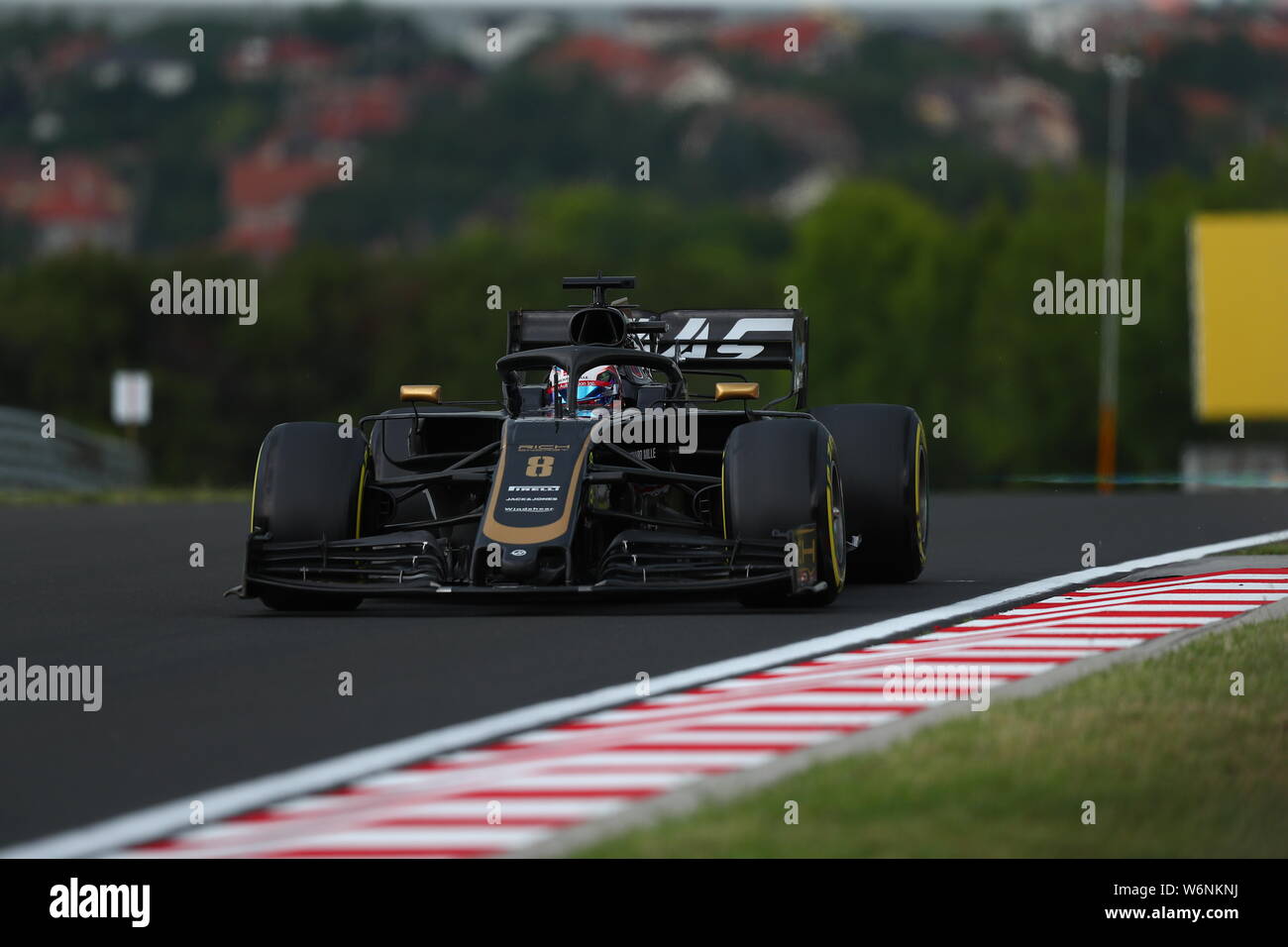 Budapest Budapest.02Aug, 2019. #08 Romain Grosjean, Haas Team di F1. GP di Ungheria, Budapest 2-4 agosto 2019 Credit: Indipendente Agenzia fotografica/Alamy Live News Foto Stock
