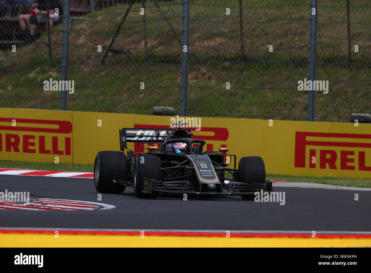 Budapest Budapest.02Aug, 2019. #08 Romain Grosjean, Haas Team di F1. GP di Ungheria, Budapest 2-4 agosto 2019 Credit: Indipendente Agenzia fotografica/Alamy Live News Foto Stock