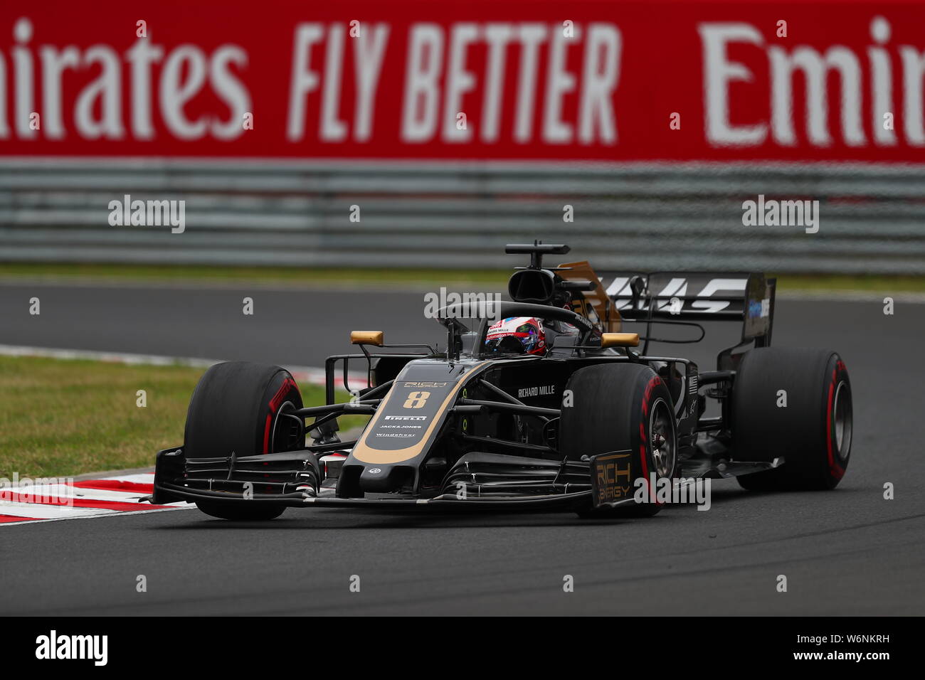 Budapest Budapest.02Aug, 2019. #08 Romain Grosjean, Haas Team di F1. GP di Ungheria, Budapest 2-4 agosto 2019 Credit: Indipendente Agenzia fotografica/Alamy Live News Foto Stock