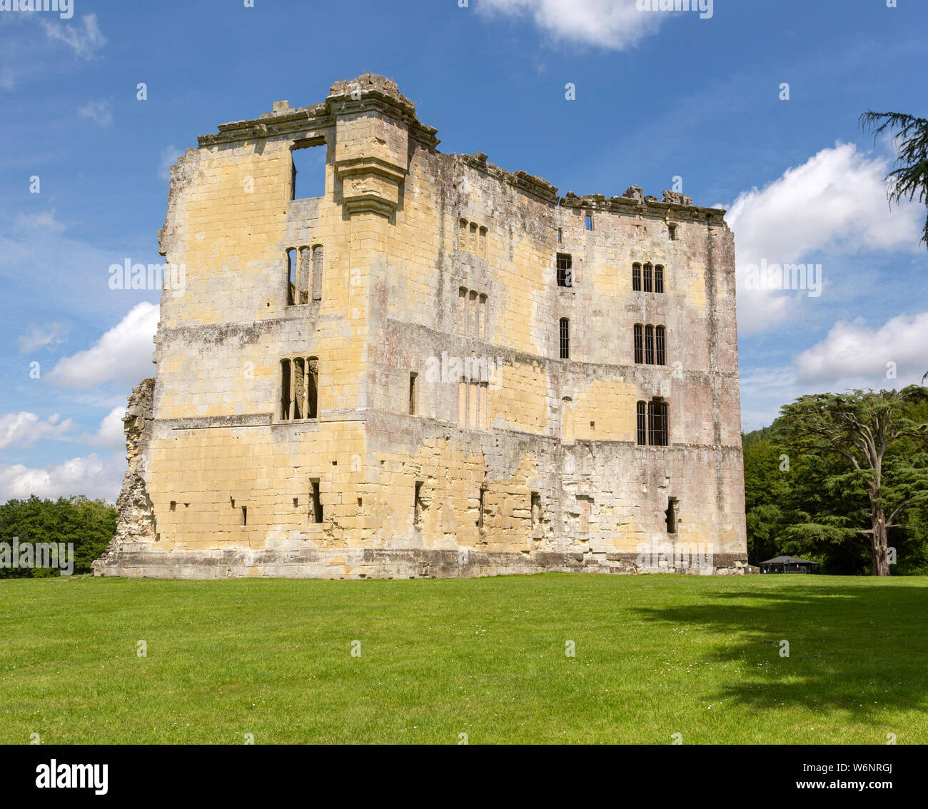 Rovine del vecchio castello di Wardour, Wiltshire, Inghilterra, Regno Unito Foto Stock