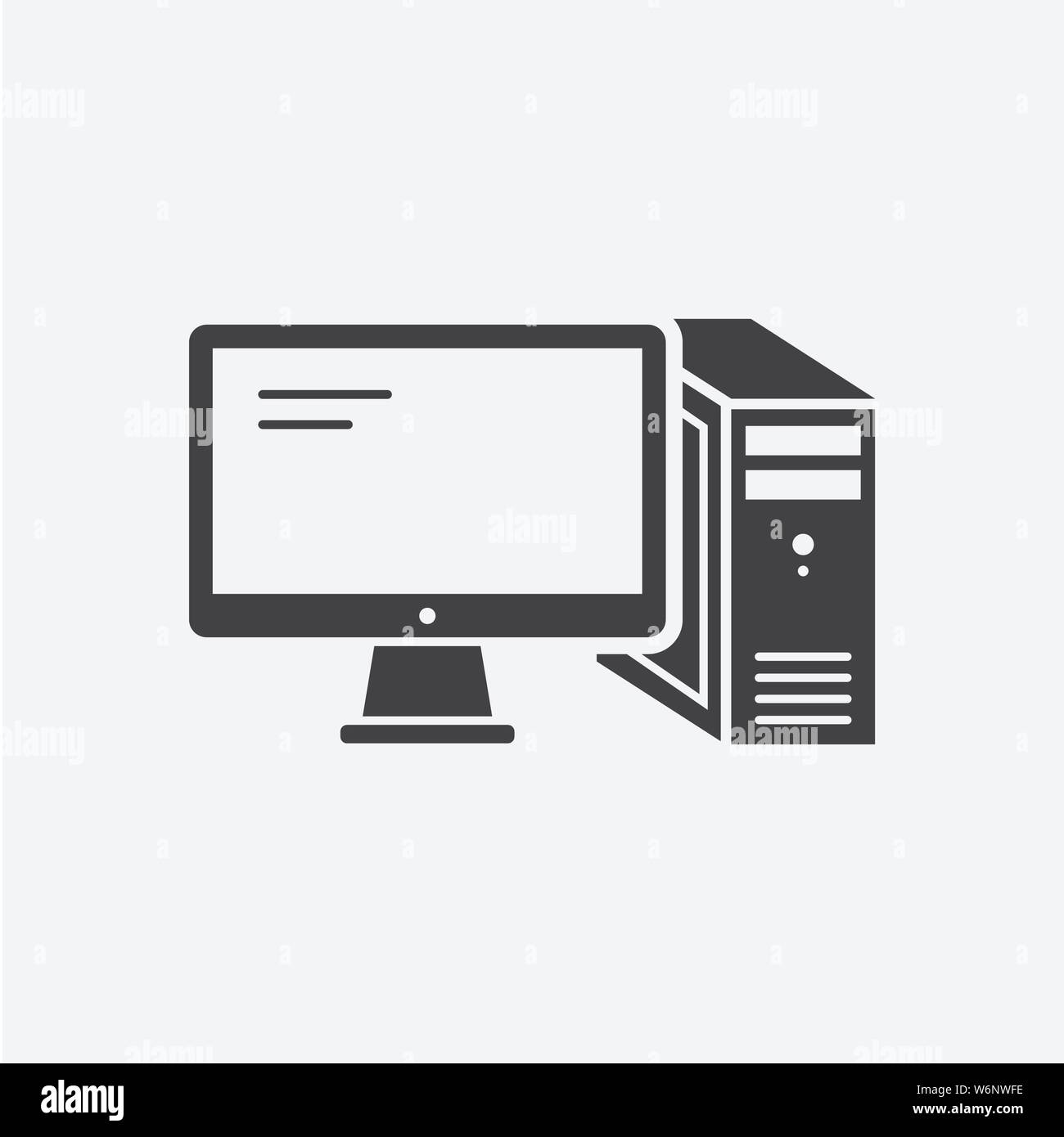 Icona glifo PC desktop. Design in stile monocromatico elemento semplice.  Icona del pc desktop a colori nero per il Web e i dispositivi mobili.  Raccolta di computer Immagine e Vettoriale - Alamy