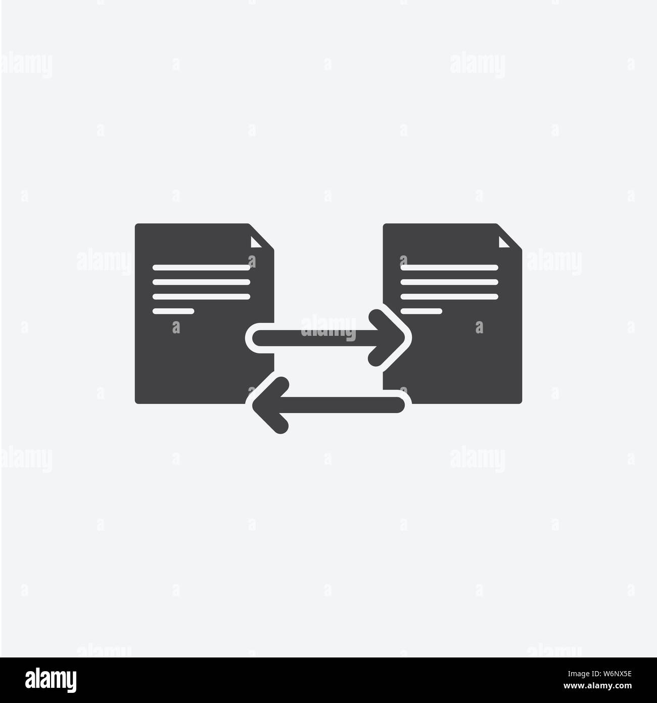 Icona glifo scambio dati. Design in stile monocromatico elemento semplice. Icona di scambio dati a colori nera per il Web e i dispositivi mobili. Raccolta di computer Illustrazione Vettoriale