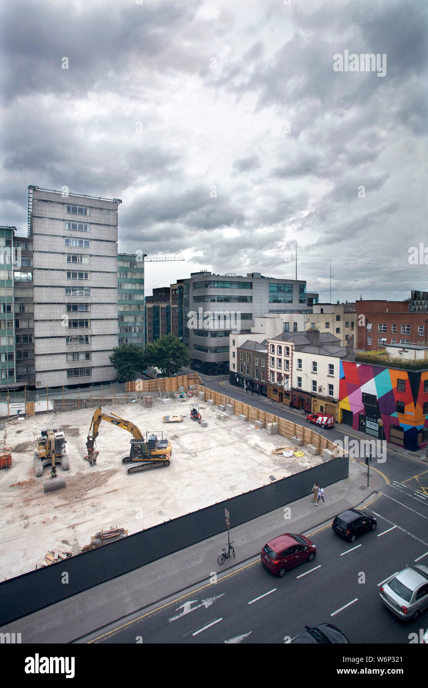 Sito di costruzione Dublino Irlanda Foto Stock