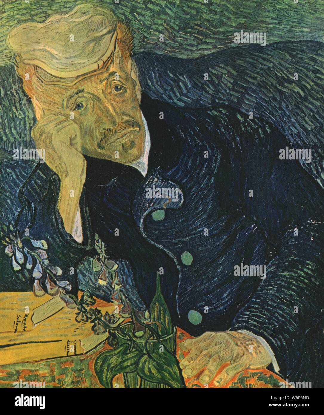 " Ritratto di dr Paul Gachet", giugno 1890, (1947). Paul-Ferdinand Gachet (1828-1909) trattati il pittore Vincent van Gogh, verso la fine della sua vita. Gachet, un pittore dilettante egli stesso, è stato un grande sostenitore degli artisti e del movimento impressionista. Pittura in una collezione privata. Da "Vincent van Gogh", di Ludwig Goldscheider e Wilhelm Uhde. [Phaidon Press Ltd, Oxford e Londra, 1947] Foto Stock