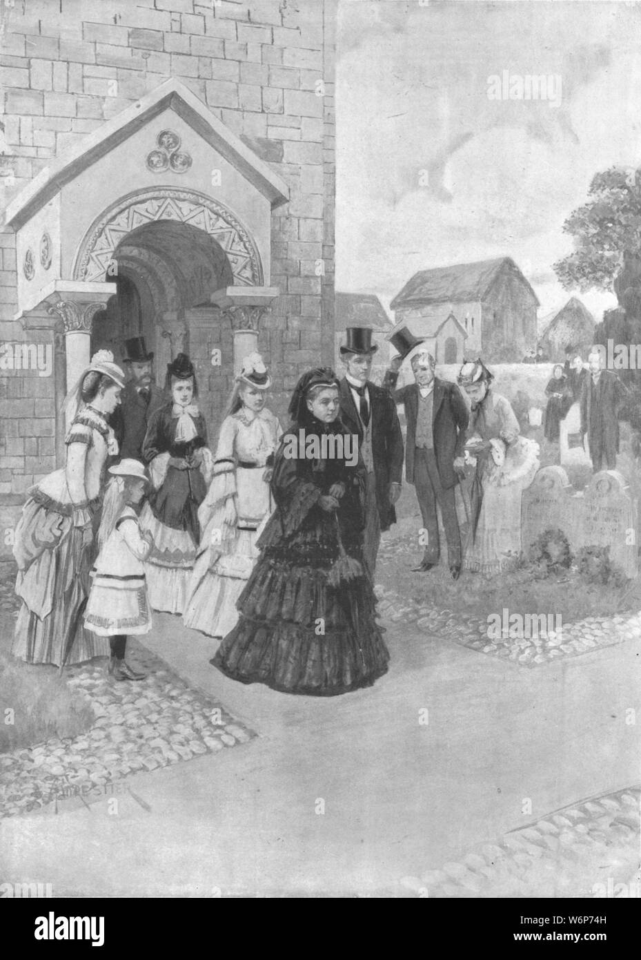 'La regina Victoria's Life a Osborne: Sua Maestà a Whippingham Chiesa', c1860s, (1901). La regina (1819-1901) presso il St Mildred la chiesa di Whippingham sull'Isola di Wight. "Dall'Illustrated London News Record del glorioso Regno della Regina Victoria 1837-1901: la vita e l'adesione del re Edward VII e la vita della regina Alexandra". [Londra, 1901] Foto Stock