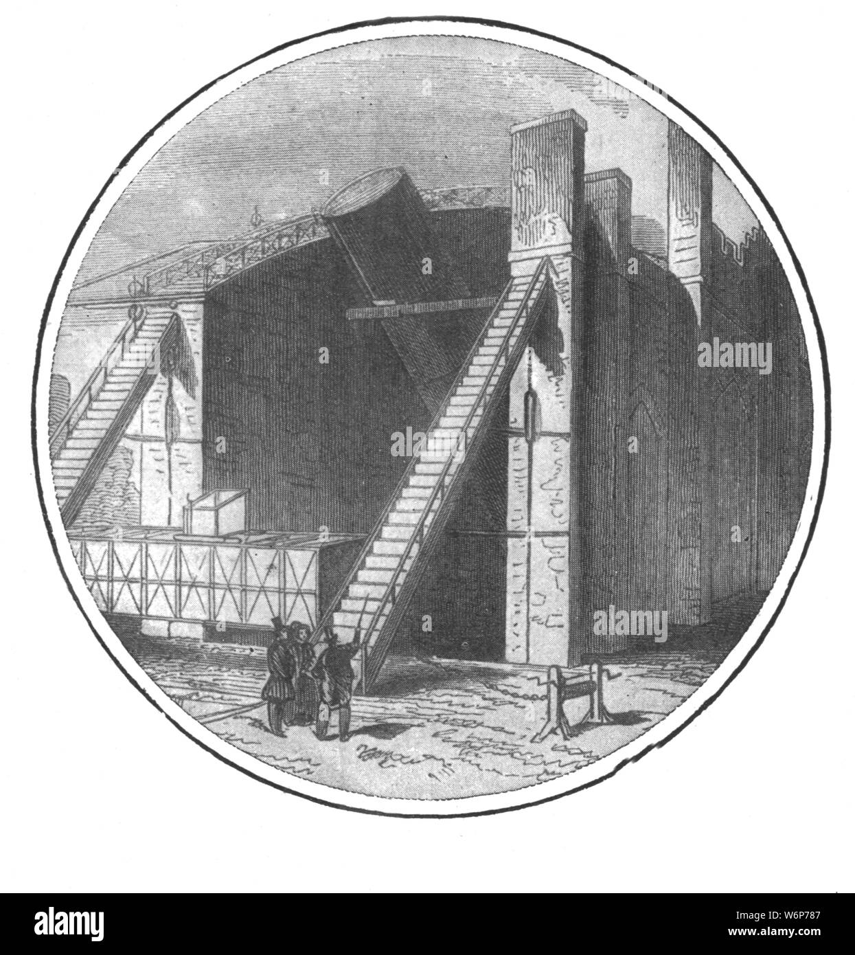"Il grande telescopio costruito da Lord Rosse, 1828-1845", (1901). Astronomo irlandese e l'ingegnere William Parsons, 3° Conte di Rosse (1800-1867) costruito quello che allora era il più grande telescopio del mondo nella sua tenuta a Birr (allora noto come Parsonstown), Irlanda. Lo strumento, a 72 in/1.8m telescopio riflettore, era noto come 'il Leviatano di Parsonstown'. Con esso Signore Rosse scoperto 15 nebulose a spirale e denominato La nebulosa del granchio. "Dall'Illustrated London News Record del glorioso Regno della Regina Victoria 1837-1901: la vita e l'adesione del re Edward VII e la vita della regina Alexan Foto Stock