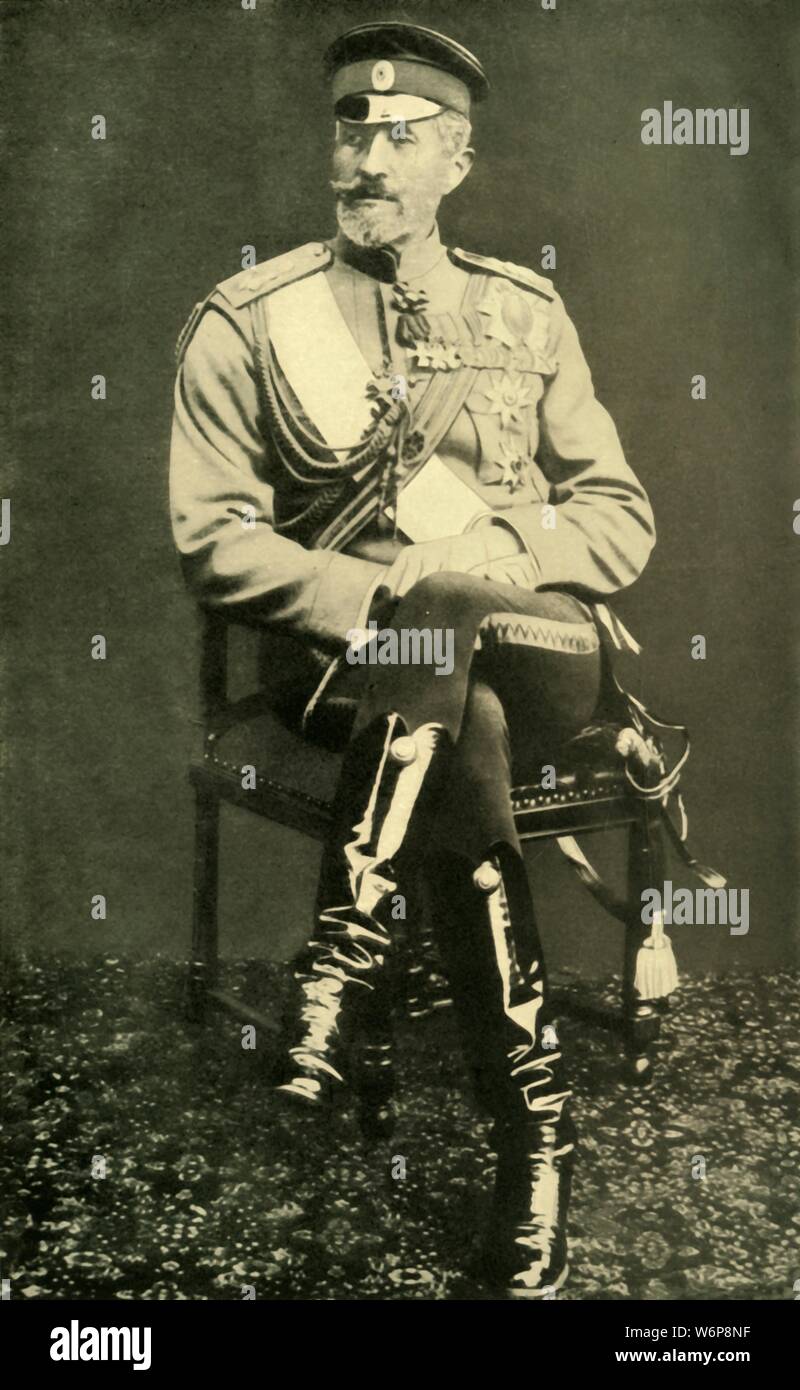 "Granduca Nicholas', c1900, C1920). Ritratto del Granduca Nicholas Nikolaevich della Russia (1856-1929) che fu comandante delle forze armate russe durante la Prima Guerra Mondiale fino al 1915. Da "La grande guerra mondiale - una storia" Volume IV, edito da Frank un Mumby. [Il Gresham Publishing Company Ltd, Londra, c1920] Foto Stock