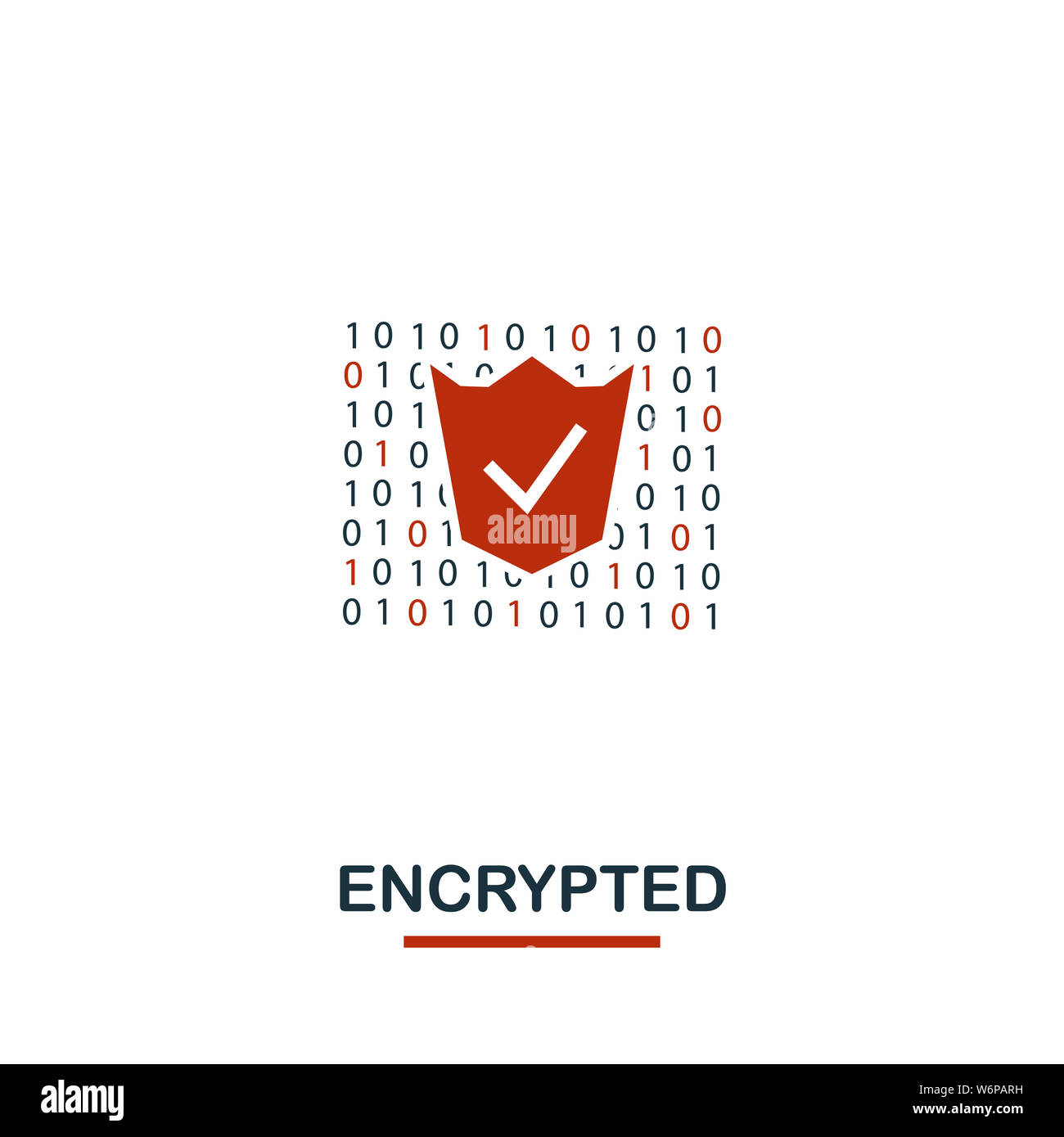 Icona crittografata. Design creativo a due colori dalla collezione di icone di valuta criptata. Icona crittografata con semplice pittogramma per web design, app, software Foto Stock